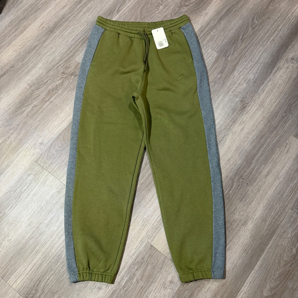 Levi's Joggers Mens L Green Grey Side Stripe Sweatpants Casual New With Tags